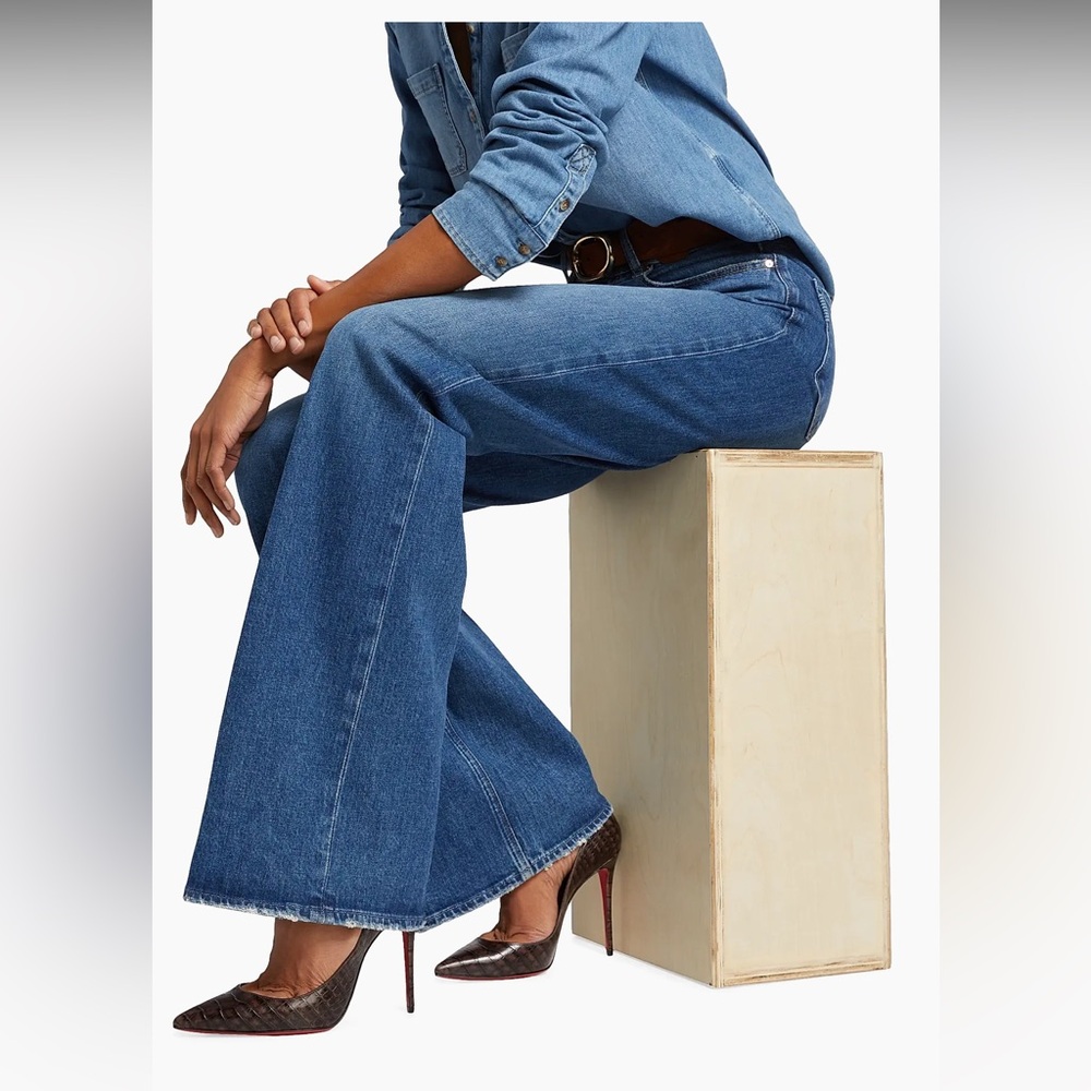 PAIGE Sasha High-Rise Stretch Wide-Leg Jeans Sz 27 - Picture 4 of 11